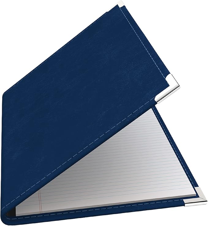 Executive Notebook Portfolio, VIP Faux-Leather Padfolio for Women and Men, Includes 8.5-by-11-Inch Writing Pad, Blue