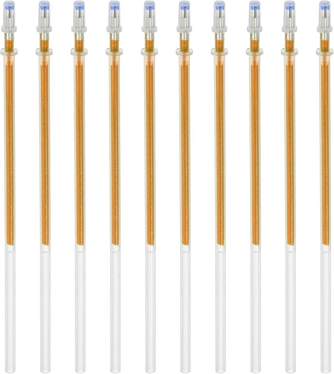 PATIKIL 1mm Gel Pens Refills, 24 Pack Sparkle Metallic Ink Bold Point for Adults Coloring Books Scrapbooking Art Drawing Journaling, Gold