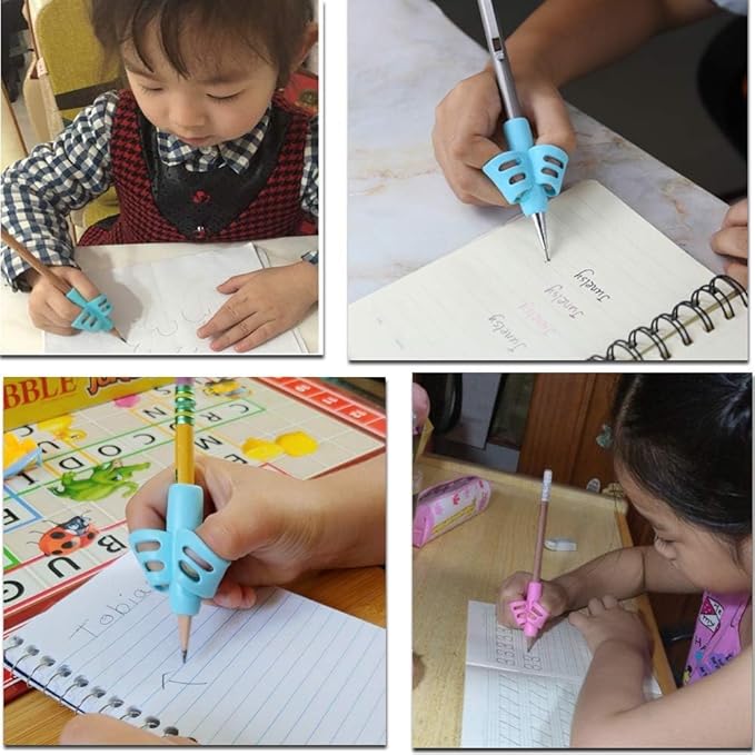 JuneLsy Pencil Grips for Kids Handwriting gripper Pencil Holder Posture Correction Training Writing AIDS for preschooler Kids toddler Children 3-7Year