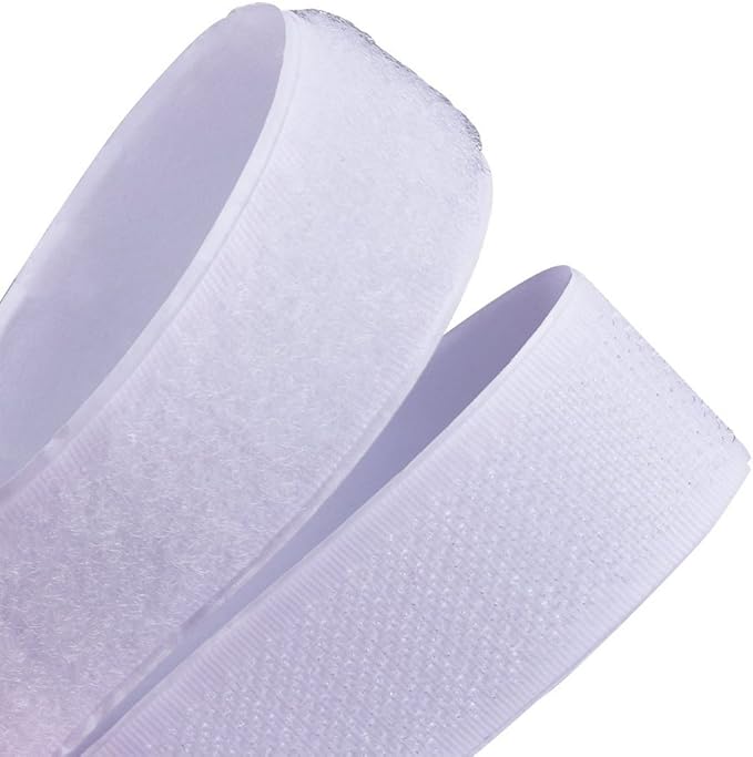 LLPT Hook and Loop Tape Color White 1 Inch x 23 Feet Each Roll Heavy Duty Adhesive Hook Loop Strip Mounting Tape for Indoor and Outdoor (HTW130)
