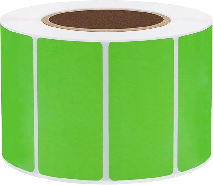 Hybsk 2x1 inch Color Direct Thermal Labels for Shipping, Barcodes, Address, Compatible with Rollo Label Printer & Zebra Desktop Printers (2"x1",Green)