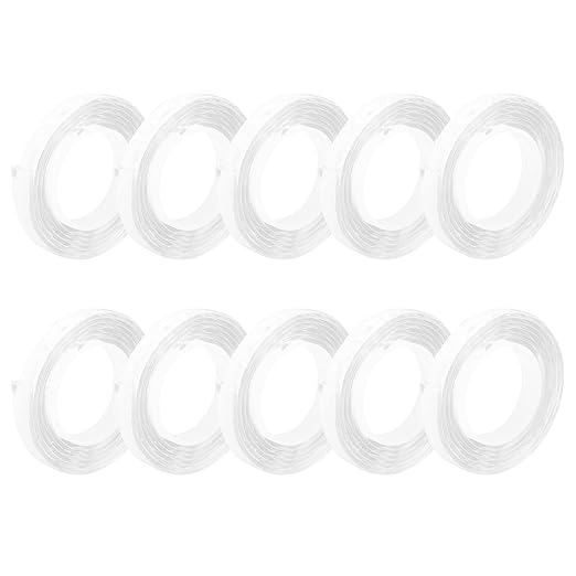 Double Sided Tape 10Pcs Transparent, Washable, Reusable Adhesive Tape Fasteners - Strong Adhesion, No, Ideal for Fixing Items