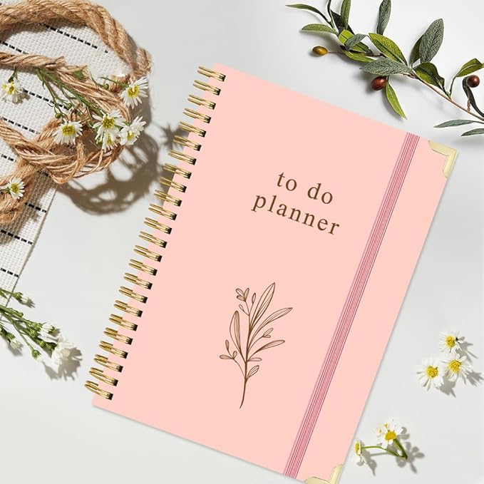 To Do List Notebook - Aesthetic Daily Planner to Easily Organize Your Tasks And Boost Productivity - Undated Planner for School or Office Supplies, 5.8" x 8.5", Pink