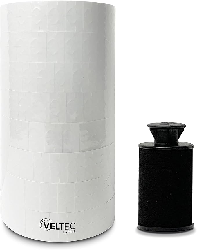 White Labels for Monarch Paxar 1131 One-Line Price Gun, 4 Sleeves, 32 Rolls Pricemarking with 4 Ink Rolls