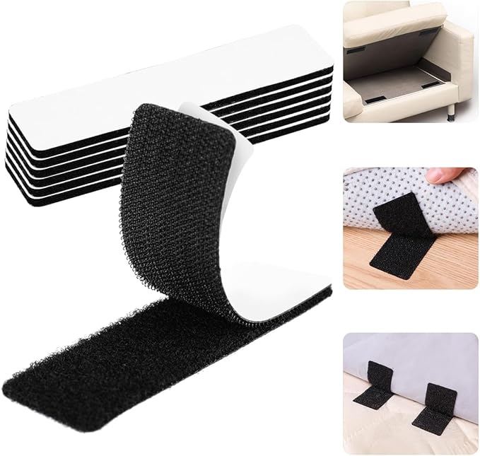 20 Sets Hook and Loop Strips with Adhesive - 2024 Upgrade ook and Loop Fastener Strips Heavy Duty Double Sided Sticky Picture Hanging Wall Mounting Tape Instead of Holes and Screws for Home and Office
