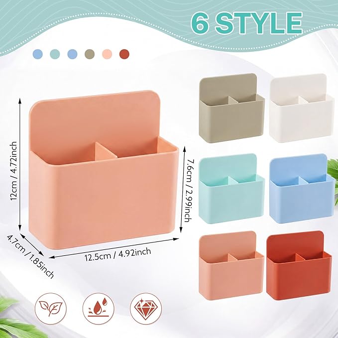 6 Pcs Magnetic Dry Erase Marker Holder Magnetic Pen Holder for Whiteboard Magnet Pencil Storage Organizer for Office Refrigerator Locker Classroom Organization Metal Cabinets (Boho)