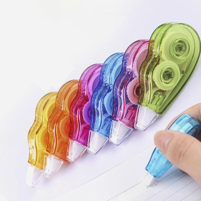TEHAUX 6pcs Correction Tape, Correction Tape Quick Dry Easy To Use Applicator for Instant Corrections Correct Wrong Writing for School Office Back to School Supplies