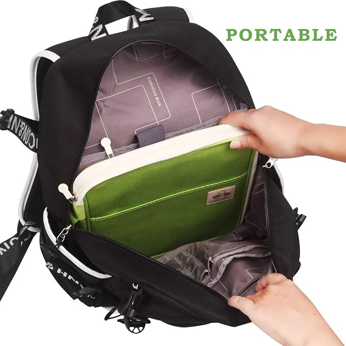 JAKAGO A4 Travel Portfolio Multifunctional Document Organizer Zippered Case for Office Supplies (green)