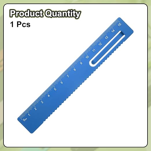 HARFINGTON Straight Ruler 15cm Metric Metal Aluminum Alloy Measuring Bookmark Clip Rulers Scale Tool for Measure Study Reading Classroom Office, Blue