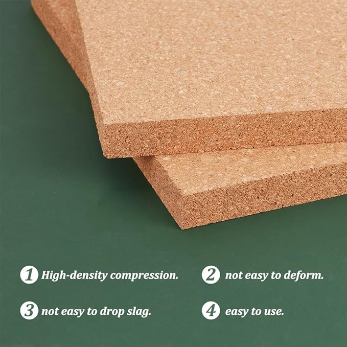 OLYCRAFT 2PCS Square Bulletin Boards 7.9x7.9 Inch Wood Cork Board 0.6 Inch Thick Square Cork Board Cork Tiles for Wall Decoration, Party and DIY Crafts Supplies