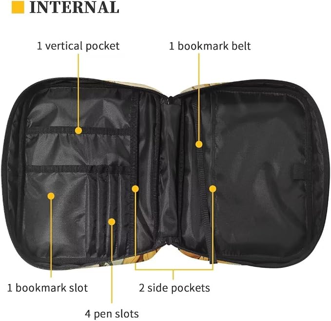 Coldinair Vintage Sunflower Bible Cover Case for Men Teen,Bible Bags Book Covers Kids Scripture Carrying Case with Handle and Pocket,Bible Book Carrying Case Tote Handbag