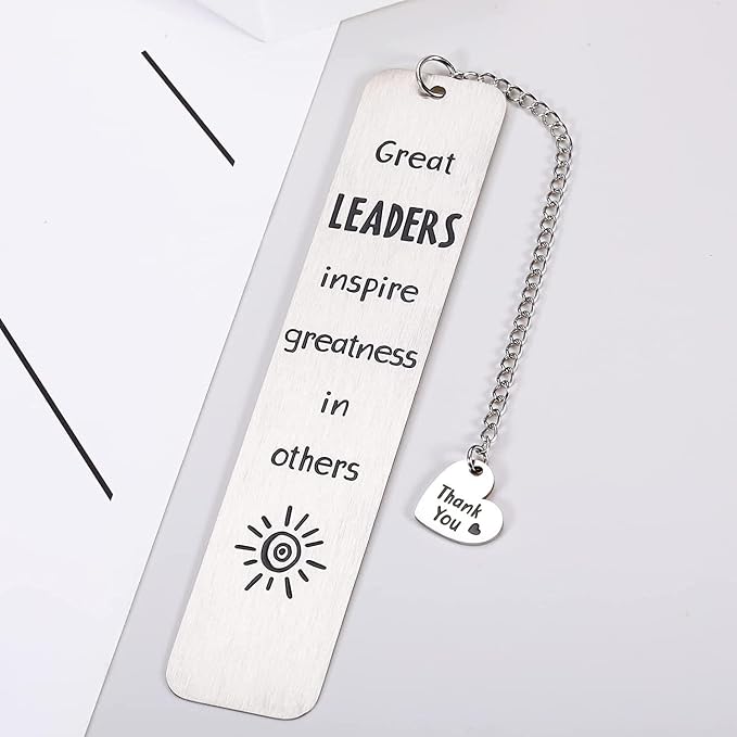 Thank You Boss Appreciation Gifts Bookmarks for Women Men Great Leaders Inspire Greatness in Others Bookmarker for Manager Supervisor Mentor Leaving Going Away Gifts for Boss Leader
