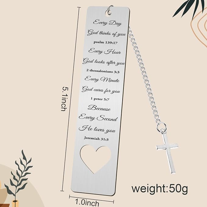 Bible Verse Metal Bookmark Gift - Christian Book Marks for Women Men Inspirational Baptism Religious Bookmarks for Book Lovers Bookworms Book Club Reading Gift
