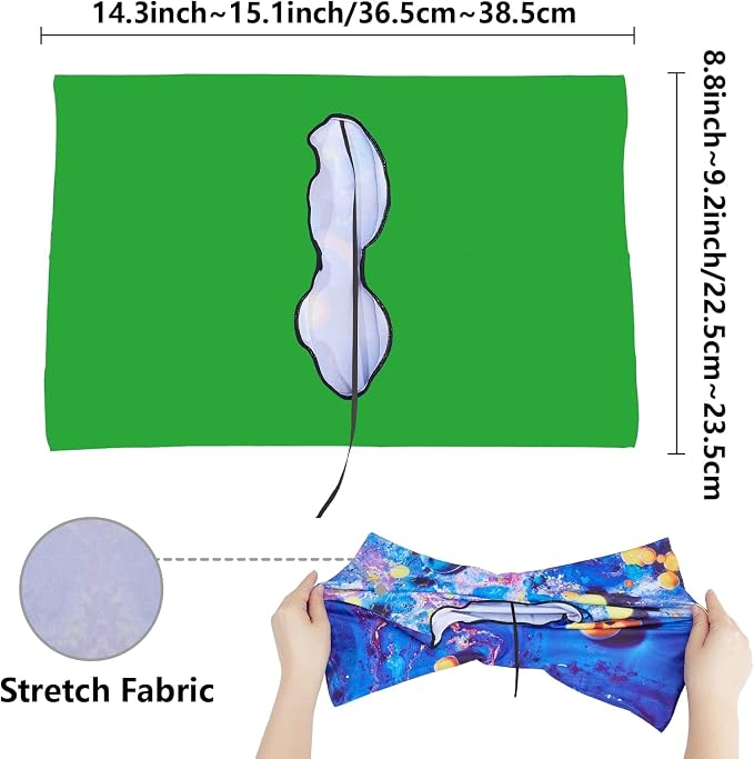CRASPIRE Stretchable Book Cover Protector Green Yellow Washable Reusable Jumbo Fabric Cloth Elastic Sleeve Stretchy Wrap Up to 9x11In for Hardcover Paperbacks Book Lover Gift Notebook Textbook Reader