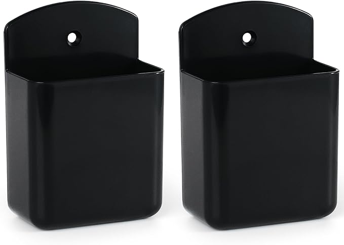 2 Pcs Remote Control Holder Wall Mount, TV Controller Holder, Self Adhesive Remote Holder, Wall Pen Holder Storage Accessories for Home Office School(Black)