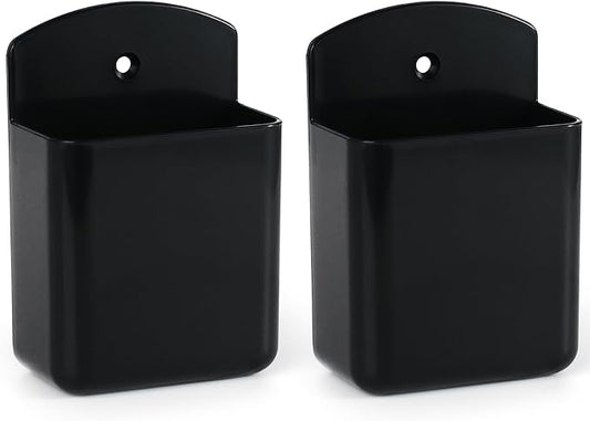 2 Pcs Remote Control Holder Wall Mount, TV Controller Holder, Self Adhesive Remote Holder, Wall Pen Holder Storage Accessories for Home Office School(Black)