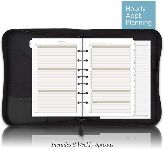 AT-A-GLANCE Genuine Leather Undated Starter Set, Desk Size, Black (031-0540-05)
