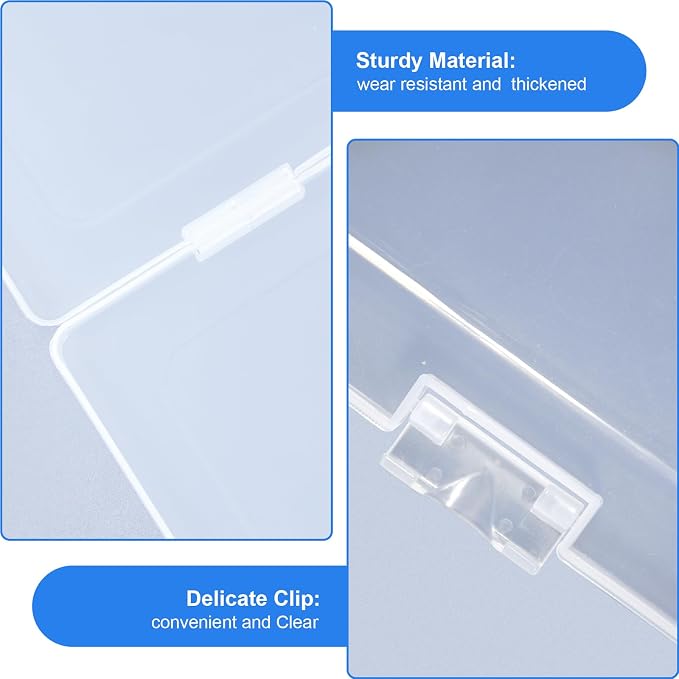 A4 Paper Holder Portable File Box Clear Plastic Document Case Waterproof Dustproof PP Storage Folder Magazine Filing Organizer Office/School Supplies(1-pack-clear-updated)