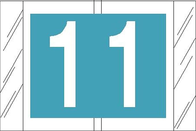 Tabbies Original COL'R'TAB 11000 Series Numeric Label Kit, 1 Roll Each, 0-9, 1" H x 1-1/2"W, Heavy Duty, Made in the USA, (10 Rolls) 500 Labels/Roll