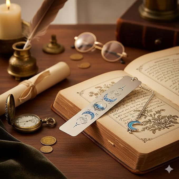 Acotar FAE Romance Metal Bookmark,The Night Court Feysand Fantasy Bookmarks,Reading Gift for Women Book Lovers and Fans of The Court of Thorns and Roses (Blue Acotar)