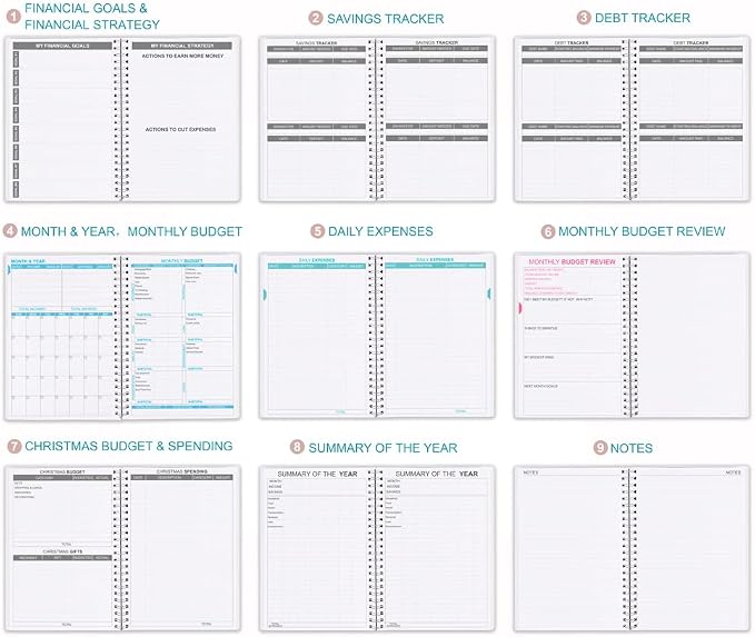 Budget Planner - Monthly Finance Organizer with Expense Tracker Notebook to Manage Your Money Effectively, Undated Finance Planner/Account Book, Start Anytime, 1 Year Use, A5, Floral