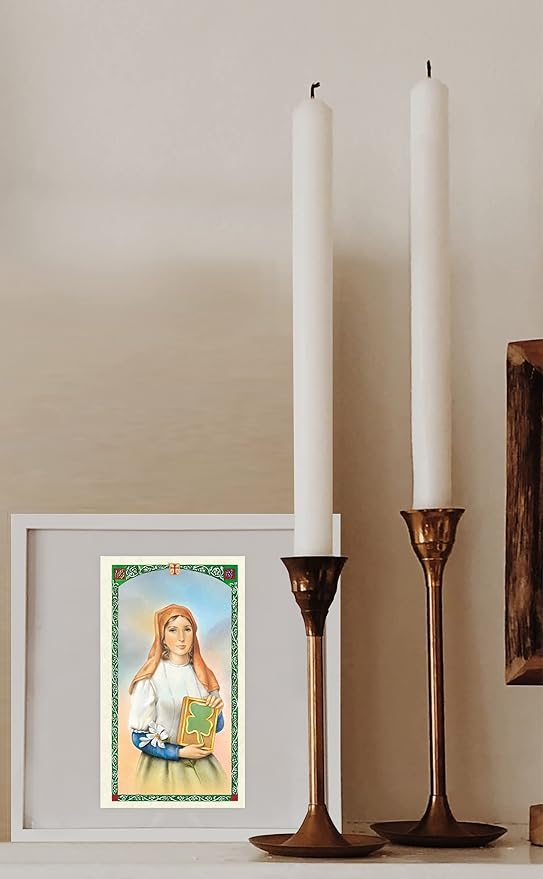 Trendzeen St Dymphna Prayer Card - with Book Mark, One Day At A Time Pocket Token, The Lord's Prayer - Catholic Patron Saint - 4 Items in Set
