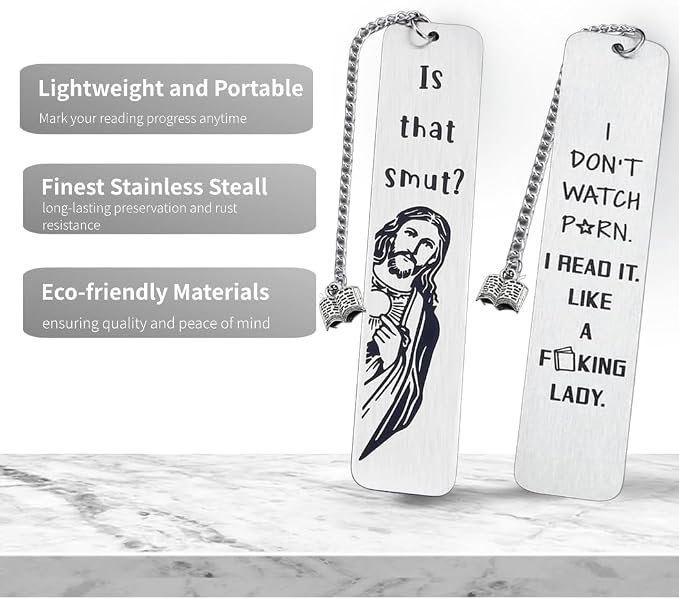 Funny Metal Book Markers Gift, with 100 Pcs Book Page Marker Unique Gifts for Women for Men is that Smutt Jesus Book Marks for Book Lovers Gifts for Friend
