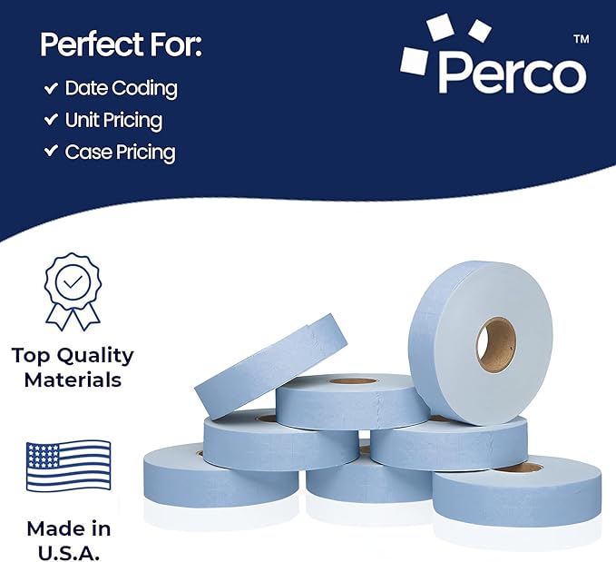 Blue Pricing Labels for Monarch 1131 Price Gun – 8 Sleeves, 64 Rolls Value Pack - 160,000 Price Marking Labels – with Ink Rolls Included