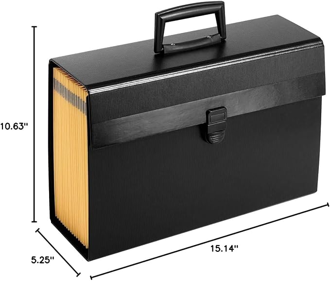 Pendaflex Portafile Expanding Organizer, 15 1/8" x 10 5/8", Black (01156) (Pack of 6)