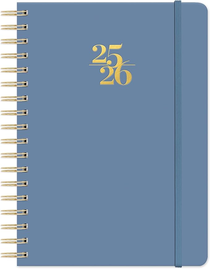 Orange Circle Studio 2026 Planner, Amazon Exclusive, Blue Gray, Tri-Tab Planners, Triple-Section, 9.6" x 7", Weekly Monthly Planner Calendar for School or Work, Note Pages