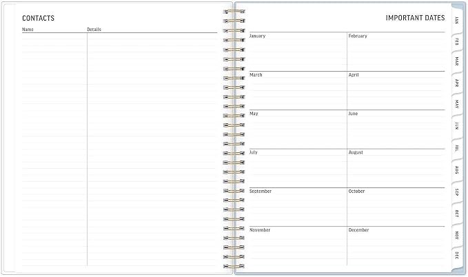 Blue Sky 24-Month 2027 Monthly Large Print Planner Calendar, January 2027 - December 2028, 8" x 10", Flexible Cover, Laminated Tabs, Durable Twin Wire Binding, Moyer