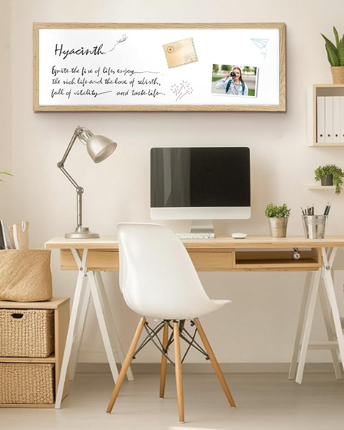Dry Erase Board for Wall, Large Magnetic Whiteboard, White Board Dry Erase for Decoration/Planning/Kitchen Grocery List/Memo, for Office/School/Home 11.8"x 35.4"