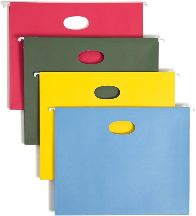 Smead Hanging Pocket with Full-Height Gusset, 3-1/2" Expansion, Letter Size, Assorted Colors, 12 per Pack (64291)
