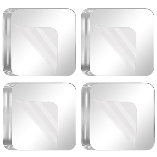 80PCS Heavy Duty Double Sided Adhesive Mounting Square Tape, Waterproof Strong Clear No Residue Removable Tape for Hanging, Wall Mounting, Home Decor & Shower