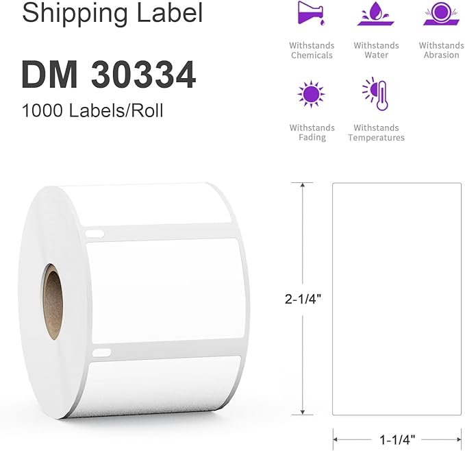 12 Rolls Compatible Direct Thermal Labels Replacement for DYMO 30334 (2-1/4" X 1-1/4") Barcode, AveneMark Address Postage Label Use with DYMO Labelwriter 450, 450 Turbo, 4XL Printers(1000 Labels/Roll)