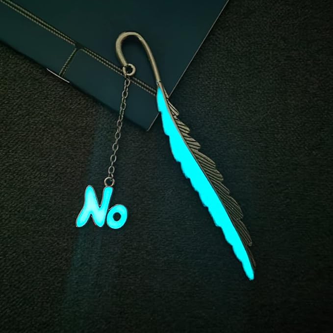 Luminous Bookmark, Retro Glow in The Dark Reading Bookmarks for Women Men Lovers,Book Markers with Pendant Holiday Gifts