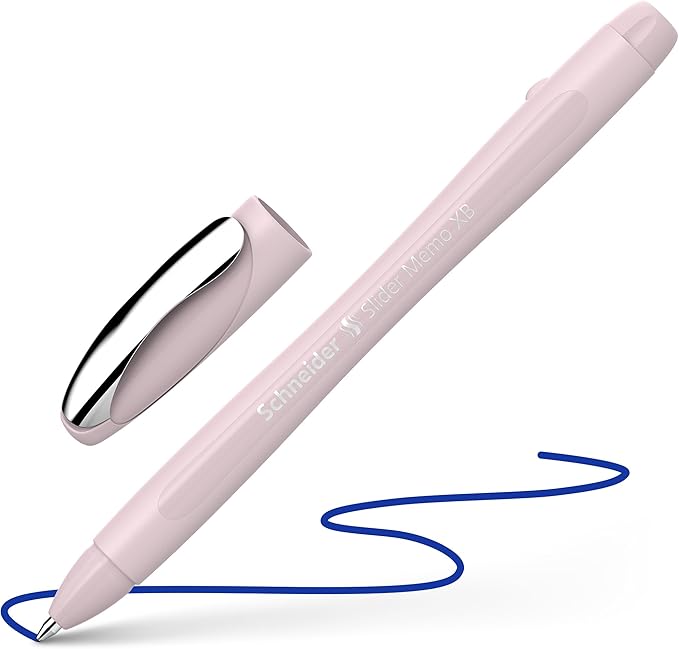 Schneider Slider Memo XB Ballpoint Pen (Pearl, Blue Ink) Pack of 10