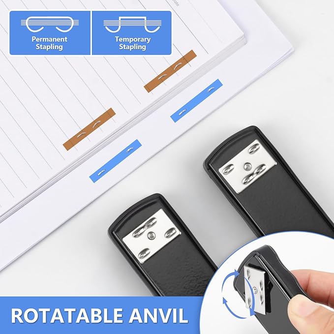 Heavy Duty Stapler, IMLIKE 50 Sheet Full Strip Stapler, Anti-Jam Non-Slip with 5000pcs 26/6 Staples and 1000pcs 23/8 Staples, Staple Remover, for Home, Office, and Classroom, Black