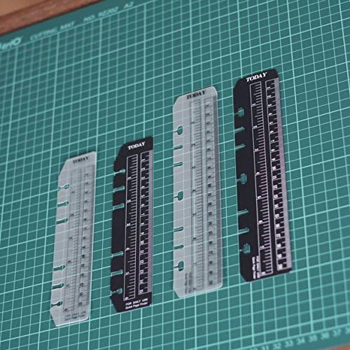 hwojjha 2Pcs Black/Clear Plastic Page Marker Pouch Pagefinder Measuring Today Ruler for A5 Size 6-Hole Binder Notebook (A5, Black + Clear)