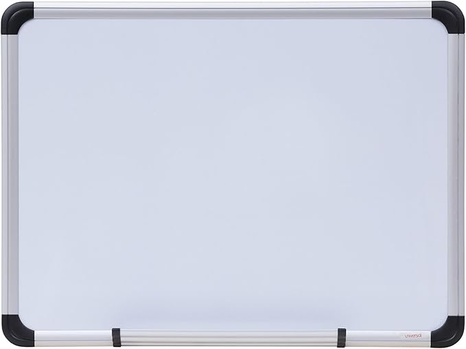 Universal 43732 Magnetic Steel Dry Erase Board, 24 x 18, White, Aluminum Frame