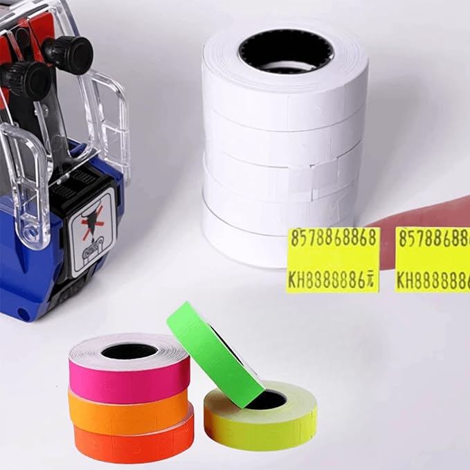 MX-6600 Price Labels | Double Line Pricemarker Labels Paper for MX-6602/YH-689/G6600/CN-6600EOS | Price Gun Stickers |10 Rolls/5000pcs, Without Gun (Yellow)