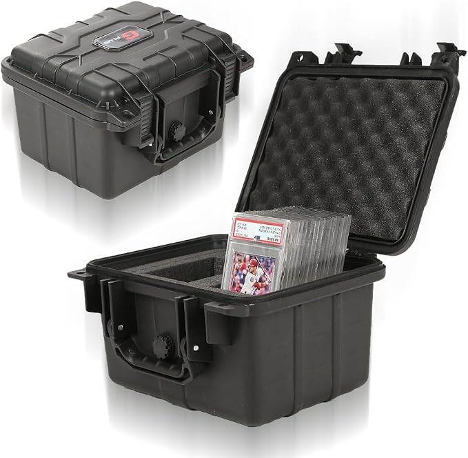 Storage Box for Collectible Cards, Tools, Screws, Craft Supplies DIY Adjustable Organizer Box with Removable Dividers & Protective Foam, Lightweight Stackable Storage Container Black Buckle
