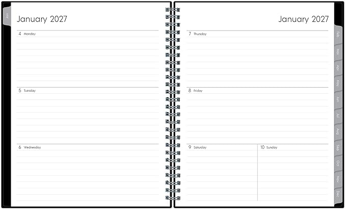 Blue Sky 2027 Weekly and Monthly Planner Calendar, Includes January 2027 - December 2027, 7" x 9", Flexible Cover, Wirebound, Laminated Tabs, Enterprise