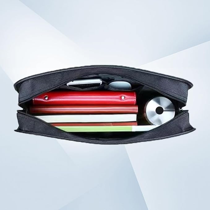 Portable Briefcase with Handle, Waterproof Oxford Laptop Bag, File Storage for School Office Business, 14.96*14.41*3.54in (Grey)