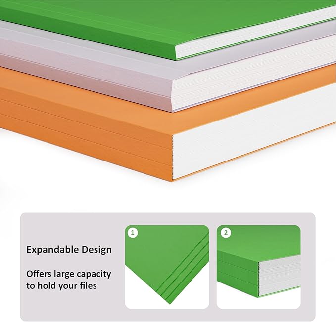 FUCDTEFC File Folders, 18 Pack Manilla Folders 8.5x11, 1/3-Cut Tab Letter Size Manila Folders, 6 Assorted Colors Heavy Duty Folders for Paper Documents Business Home School Classroom Office Supplies