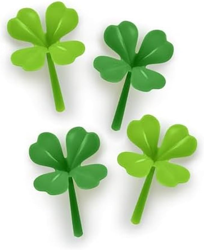 Genuine Fred Lucky Sprout Clover Bookmarks, Set of Four, Green, Thin Flexible Silicone, Fun Gift for Book Lovers, St. Patrick's Day, Teachers, and Gardeners