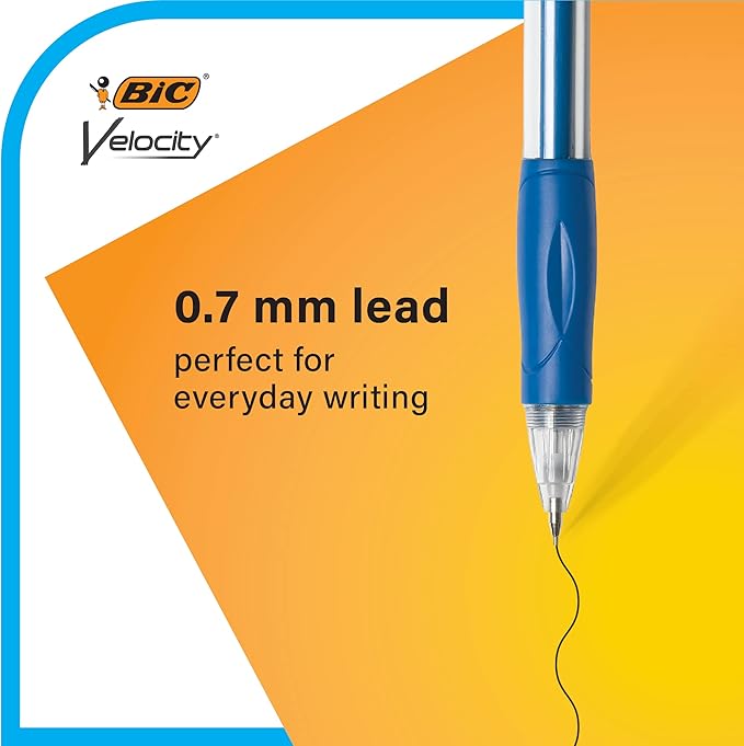 BIC Velocity Original Mechanical Pencil, Medium Point (0.7mm), Smooth Dark Writing, 2-Count (Pack of 2)