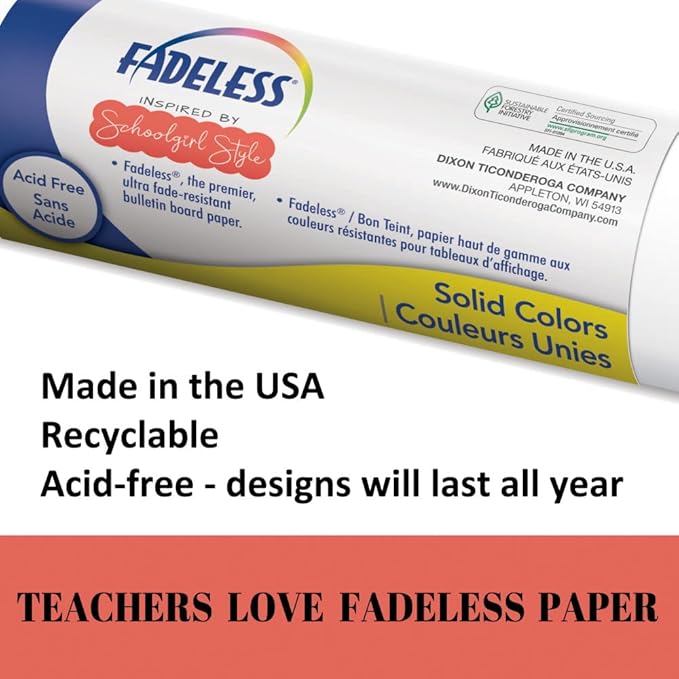 Fadeless Schoolgirl Style Bulletin Board Paper, Retro Hopscotch, 47.25" x 50', 1 Roll