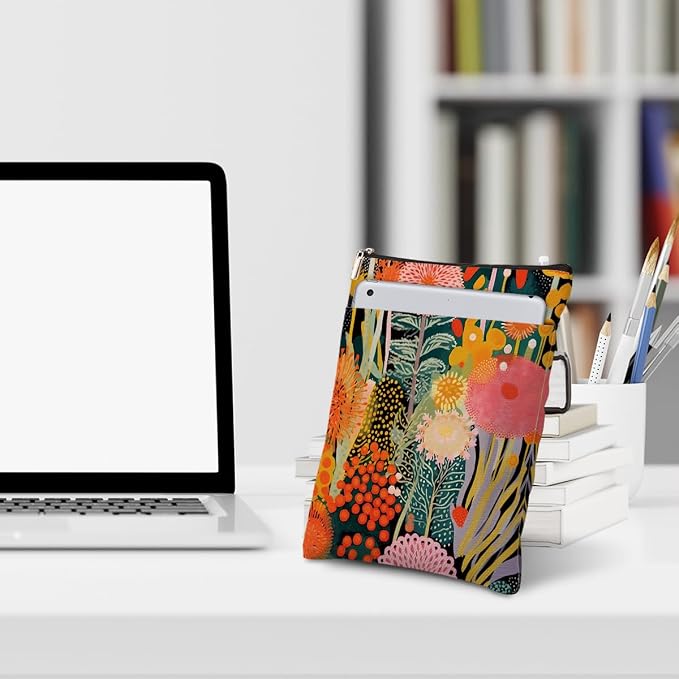 Botanical Flower Colorful Book Sleeve Book Accessories Book Cover Book Protector Christmas Birthday Boss Day Book Lovers Gifts Bookish Book Club Gifts for Readers Women Librarian Book Lover