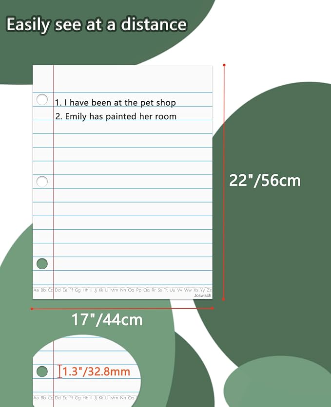 Dry Erase Giant Sized Magnetic Notebook Paper, Handwriting Lined Paper for Classroom Whiteboard Accessories, Dry Erase Notebook Teaching Aids, Homeschool Teaching Supplies 17" x 22"